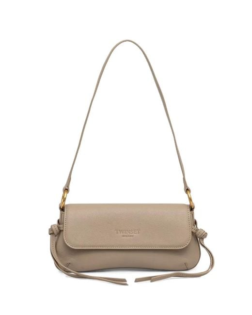 Twinset Natural Logo-Debossed Knot-Detail Tote Bag
