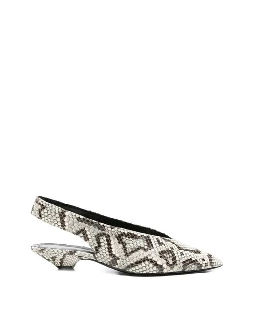 Sergio Rossi White Beak Slingback Pointed Pumps