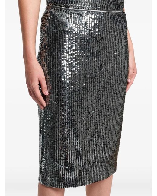 Peserico Black Sequin-Embellished Skirt