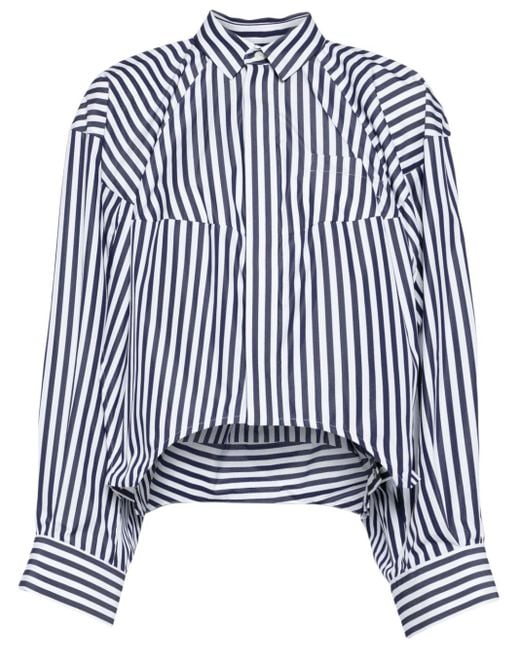 Sacai Blue Striped Classic-collar Shirt