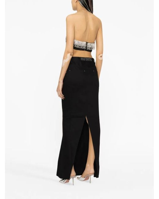 ROTATE BIRGER CHRISTENSEN Black 'Bandeau' Top With Jewel Detail