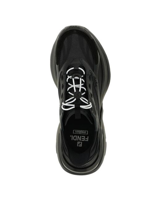 Fendi Black F-Light Mesh Sneakers