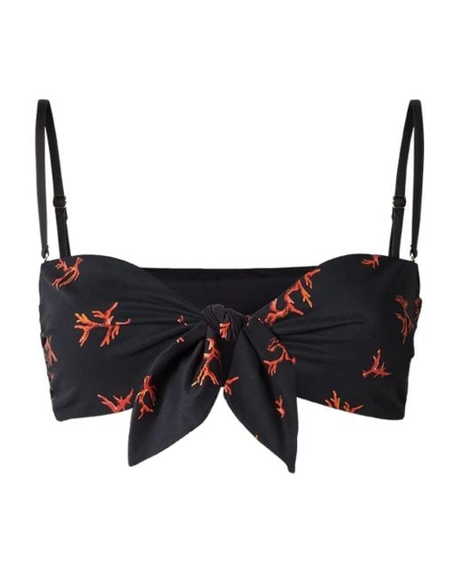 Fendi Bikinitop Met Gestrikte Voorkant En Koraalprint in het Black