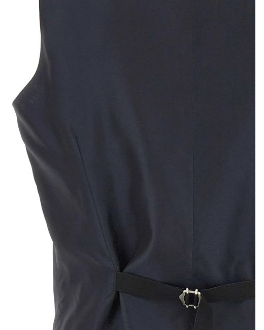 Tagliatore Blue Double-Breasted Waistcoat for men