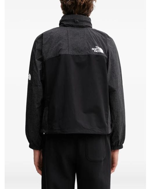 The North Face Black Check-Pattern Panelled Jacket