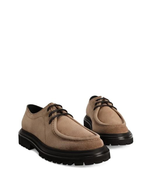 Dolce & Gabbana Brown Suede Derby Shoes With Lace-Up Design for men