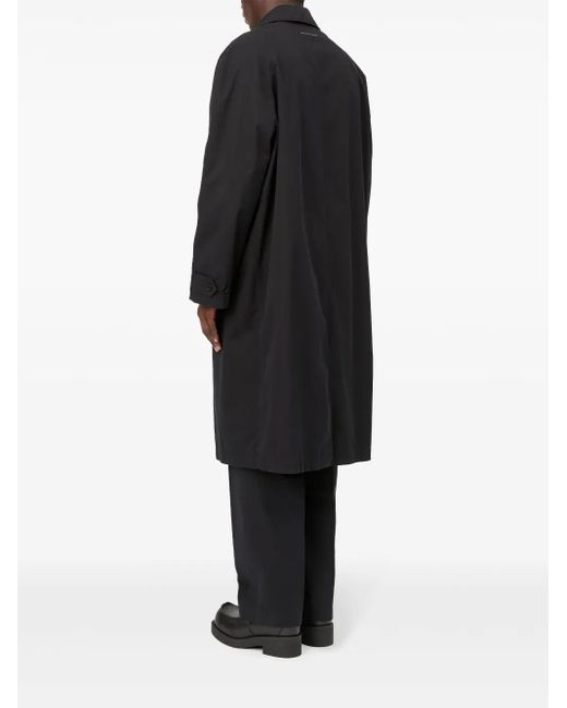 MM6 by Maison Margiela Black Zip-Detail Cotton Trench Coat for men