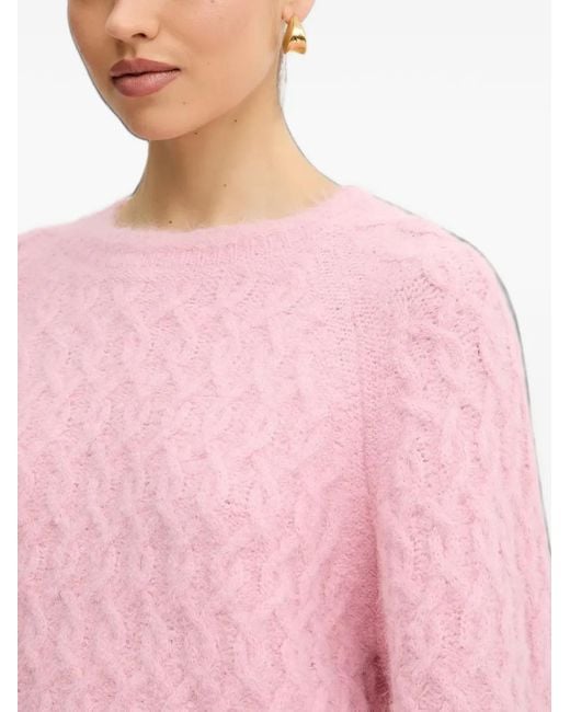 Morgan Pink Cable-Knit Jumper