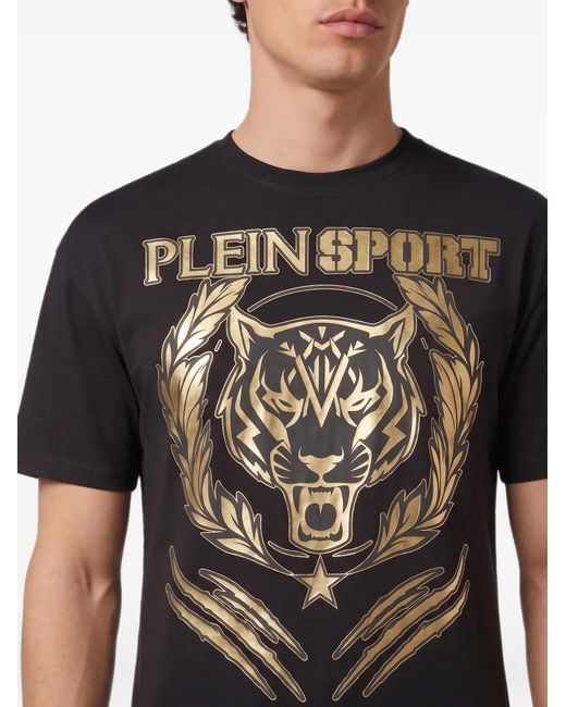 Philipp Plein Black Tiger Crest T-Shirt for men