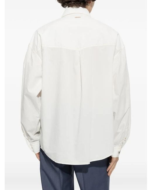 Versace White Medusa Flap-Pocket Shirt for men