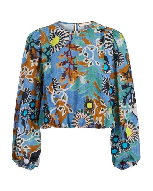 Top Hallie estampado Marie Oliver de color Blue