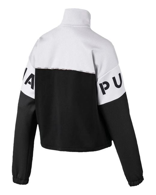 PUMA White Logo-Print Track Jacket