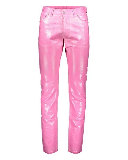 DIESEL Pink Elegant Slim Pants For Every Occasion for men