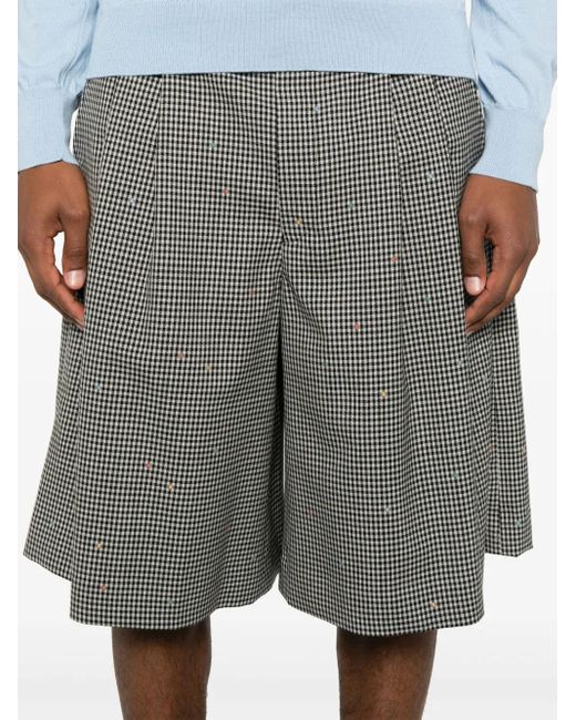 メンズ Comme des Garçons Plaid Tailored Shorts Gray