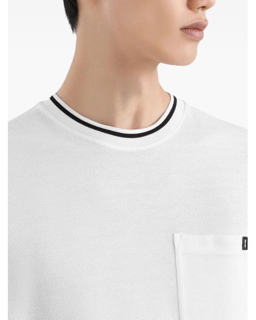 Dolce & Gabbana White Dolce & Gabbana Cotton Pique T-Shirt With Contrasting Collar Clothing for men
