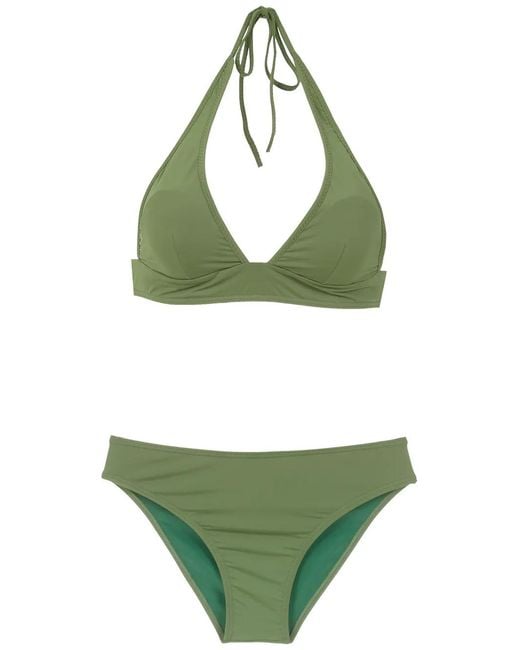 Amir Slama Green Plain Bikini Set