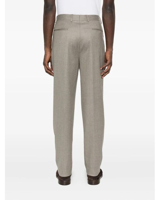 Zegna Gray Press-Creased Trousers for men