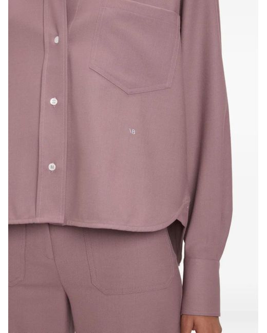 Victoria Beckham Brown Long-Sleeve Shirt