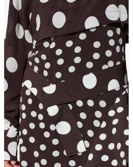 IRO White Damelia Polka-Dot Asymmetric Mini Dress