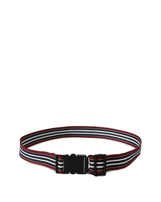 CoSTUME NATIONAL White Striped Buckle Belt