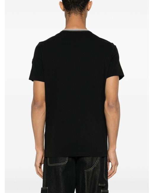 Moncler Black Logo-embossed Cotton T-shirt for men