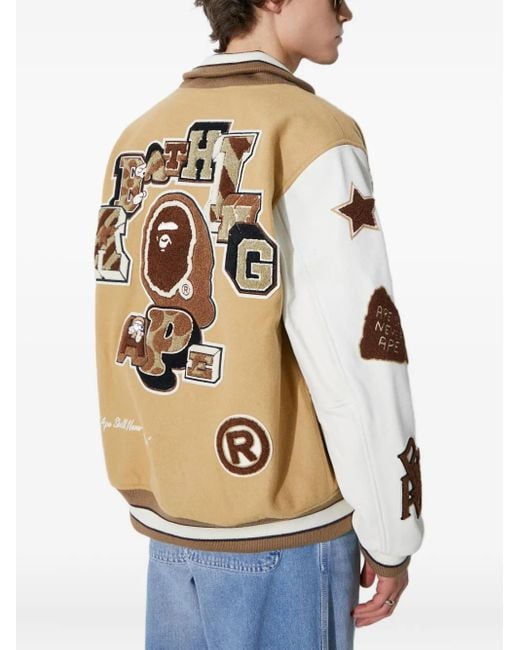 Veste Teddy À Détail Appliqué A Bathing Ape pour homme en coloris Natural