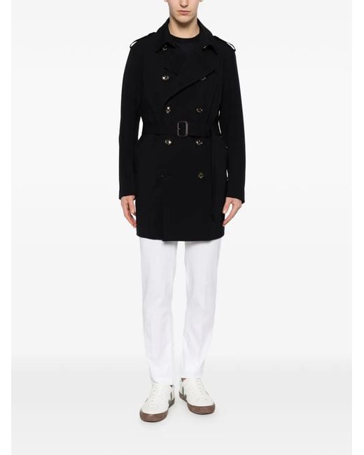 Montecore Black Buttoned Belted Coat for men