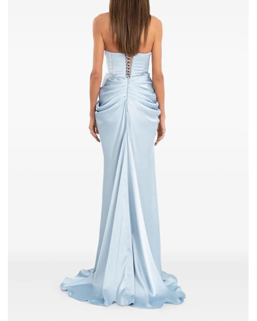 Ana Radu Blue Strapless Maxi Dress
