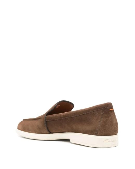 Santoni Brown Malibu Moccasin for men