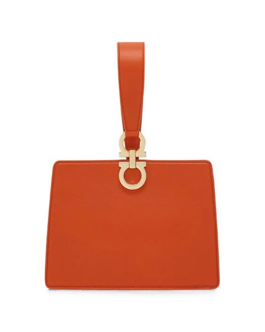 Ferragamo Orange Mini Clutch