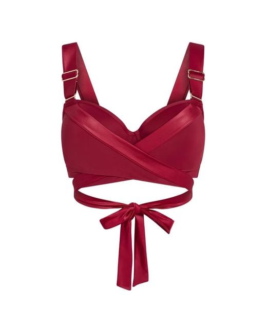 Marlies Dekkers Red Padded Plunge Balcony Bikini Top