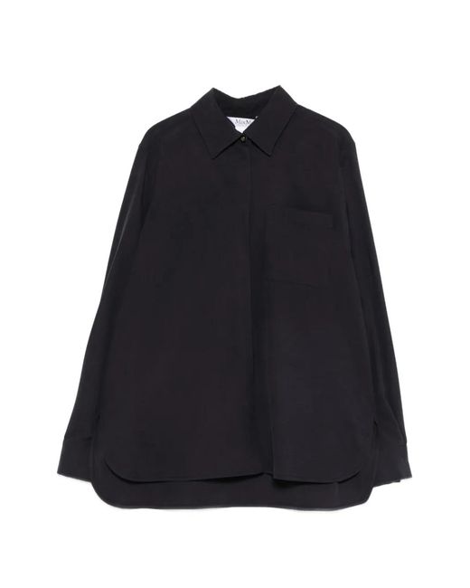Max Mara Black Breast-Pocket Long-Sleeve Shirt