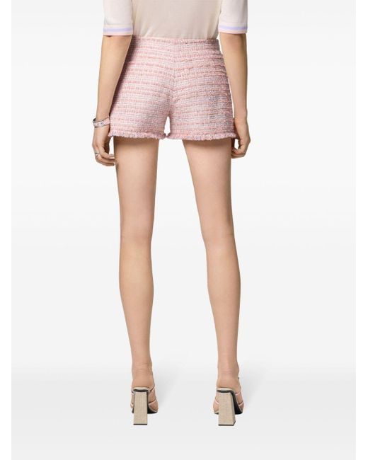 Versace Pink Tweed-Shorts mit Medusa