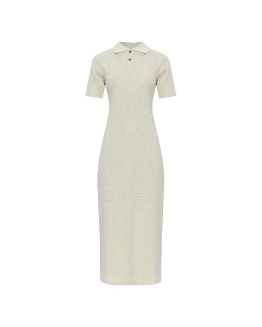 Samsøe & Samsøe White Button Ribbed Dress