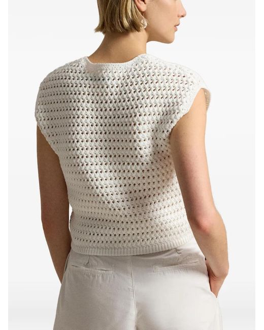 Polo Ralph Lauren White Crochet Sweater
