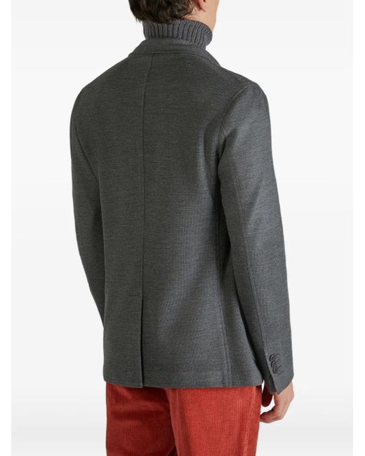 Montedoro Blue Hopsack Two-Button Blazer for men