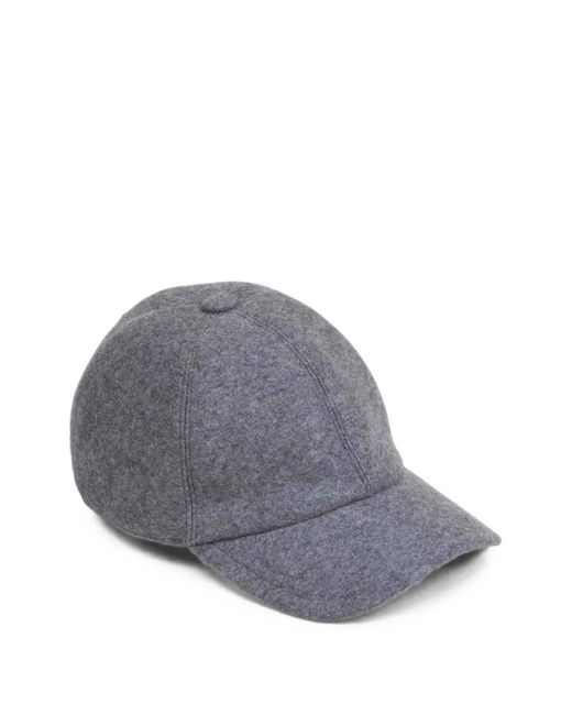 Fedeli Gray Cashmere Baseball Cap for men