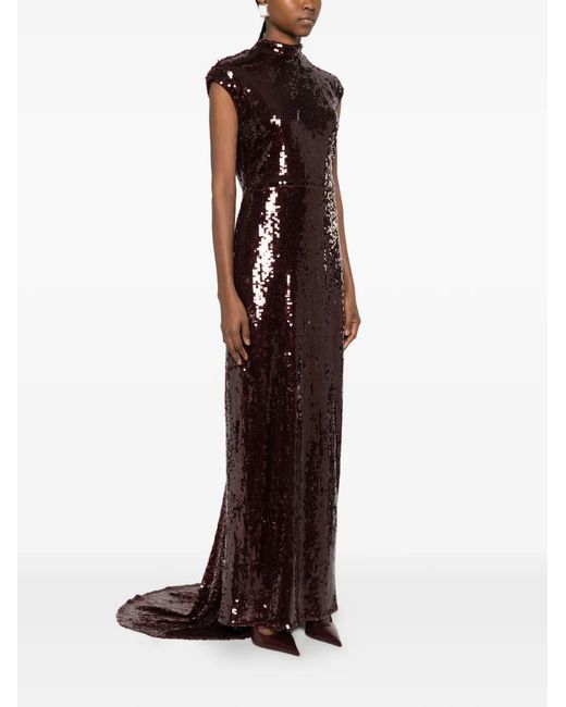 Cap-sleeve maxi dress ROTATE BIRGER CHRISTENSEN de color Purple