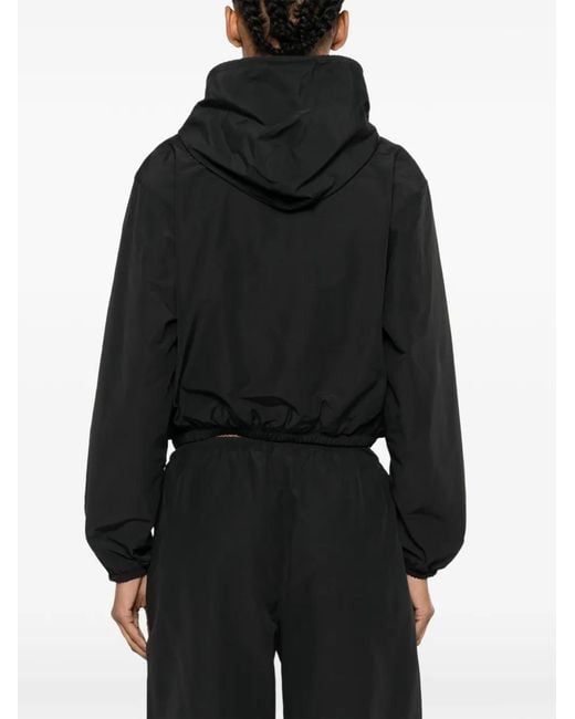 Alexander Wang Black Logo-Print Hooded Jacket