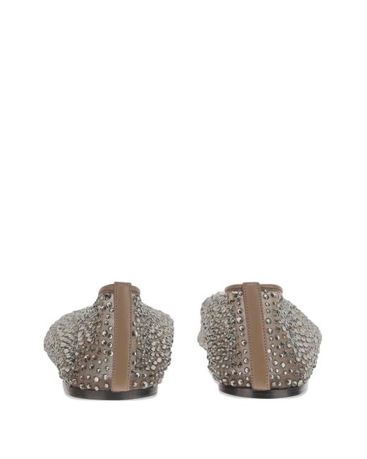 Le Monde Beryl Gray Ballerinas mit Kristallen
