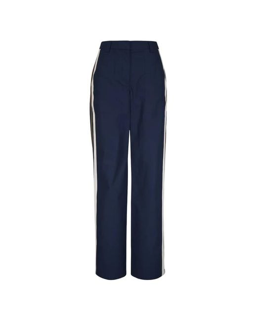 Twp Blue Isabelle Side-Stripe Trousers