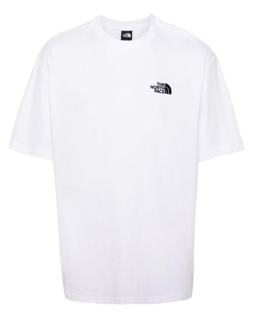 The North Face White Logo-embroidered Cotton T-shirt for men