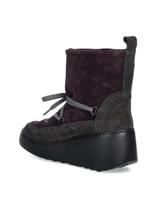 Fly London Black Lace-Up Platform Boots