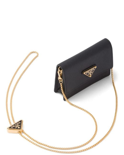 Portefeuille À Bride En Chaîne Prada en coloris Black