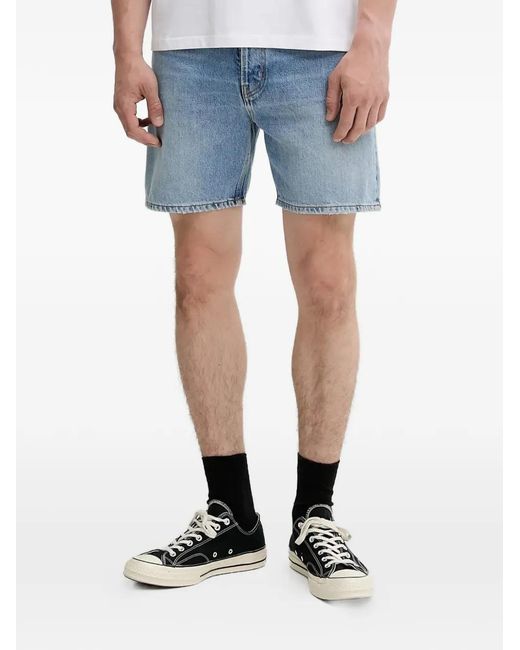 Fiorucci Blue Short En Jean À Patch Logo for men
