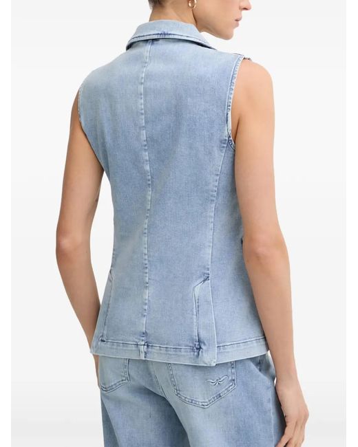 MARC AUREL Blue Double-Breasted Denim Jacket