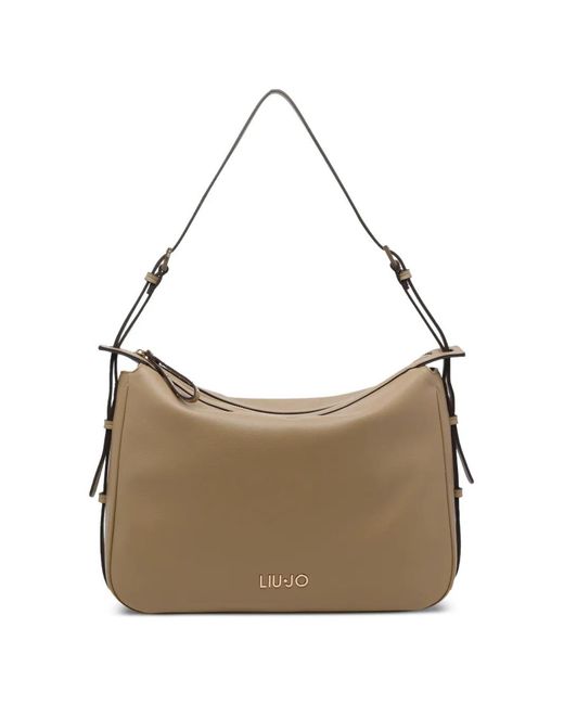 Liu Jo Brown Logo Zip Shoulder Bag