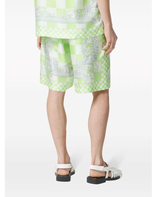 Versace Shorts Met Barokprint in het Green voor heren