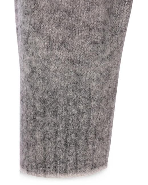 Brunello Cucinelli Gray Crew-Neck Knitted Sweater for men