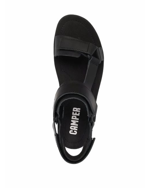 Camper Black Oruga Up Platform Sandals